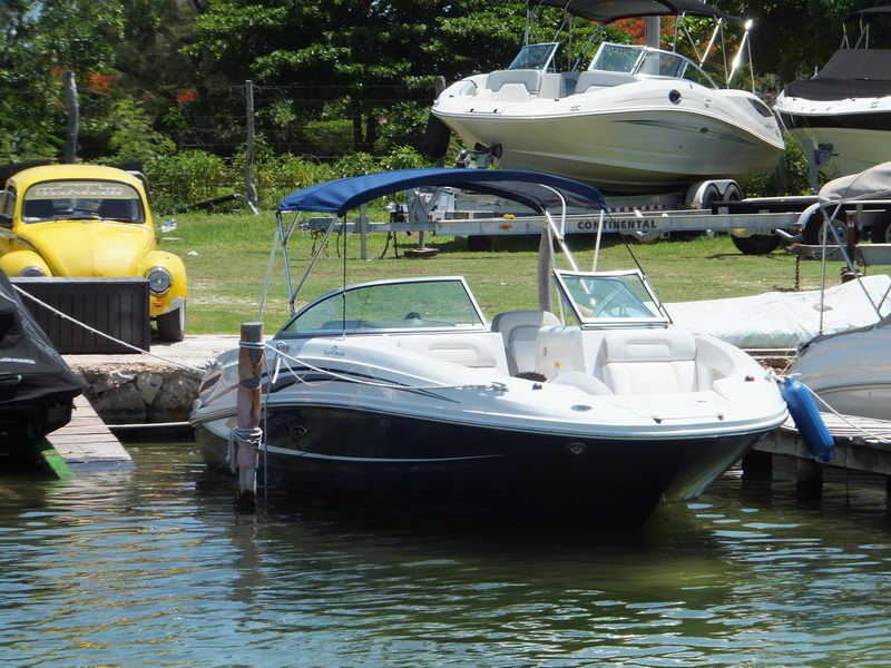 Searay Sundeck Cuddy Playa Mujeres boat rental 