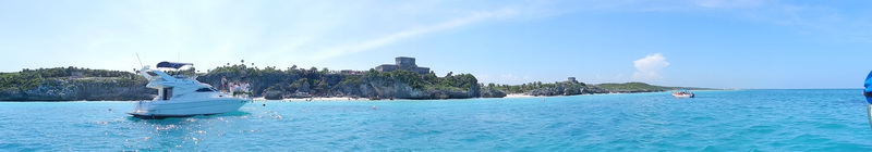 Tulum coast on yacht